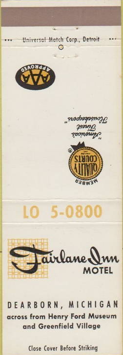 Fairlane Inn - Matchbook (newer photo)